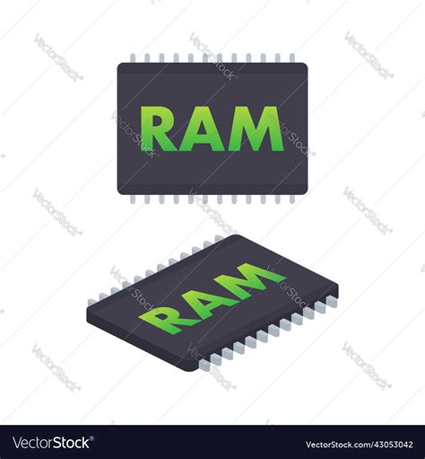 Computer ram memory hardware components Royalty Free Vector