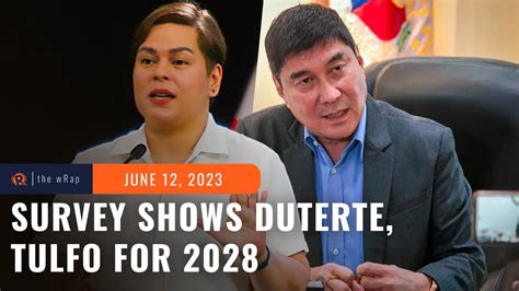 Sws Survey Puts Sara Duterte Raffy Tulfo As 2028 Presidential Front Runners Video Dailymotion