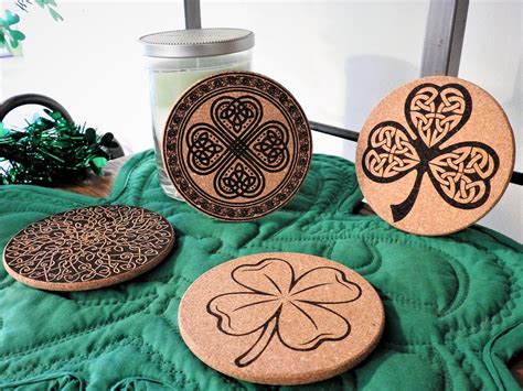 Irish cork coaster set 4 bar and drink irish decor irish bar gift irish ...