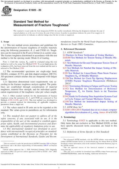 Astm E Standard Test Method For Measurement Of Fracture Toughness