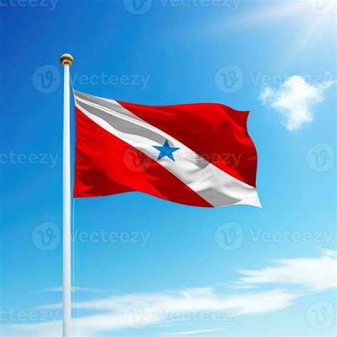 Waving Flag Of Para Is A State Of Brazil On Flagpole 30608997 Stock