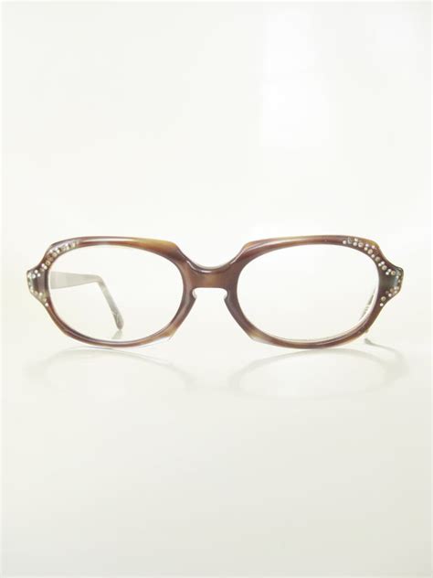 1950s Rhinestone Eyeglasses Womens Vintage 50s Boxy Glasses Etsy