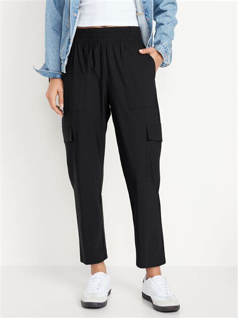 High Waisted Sleektech Cargo Ankle Pants Old Navy