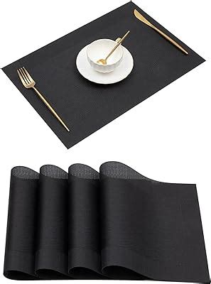 Jujin 17 7 Placemats Set Of 8 Non Slip Washable PVC Heat Resistant