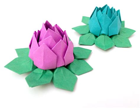 Origami Paper Flowers 12 Water Lilies Lotus Origami Paper Flowers Solid Colors Etsy – topiccraft