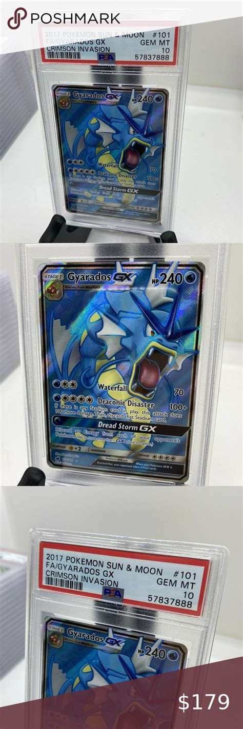 2017 Pokemon Sun And Moon Crimson Invasion Full Art Gyarados Gx 101 Psa