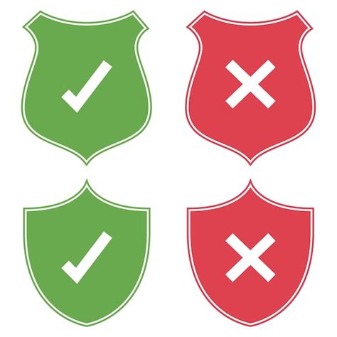 Premium Vector Shields In Circles With Check Marks Set