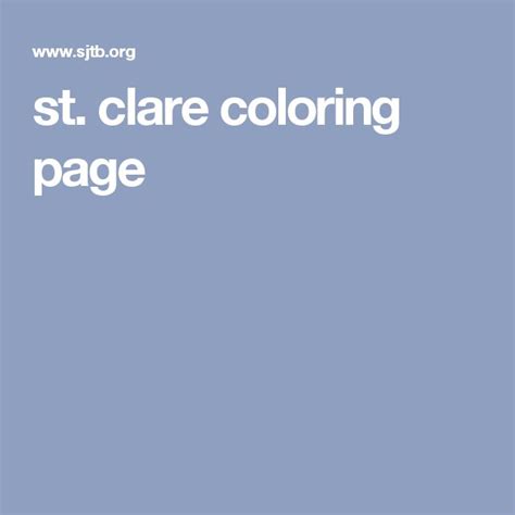 St Clare Coloring Page Coloring Pages Color Clare