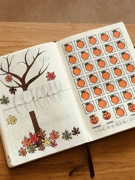 October Title Page And Mood Tracker Bullet Journal Daily Bullet