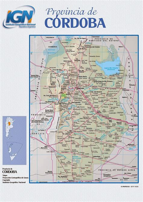 Mapa da província de Cordoba Argentina MapasBlog