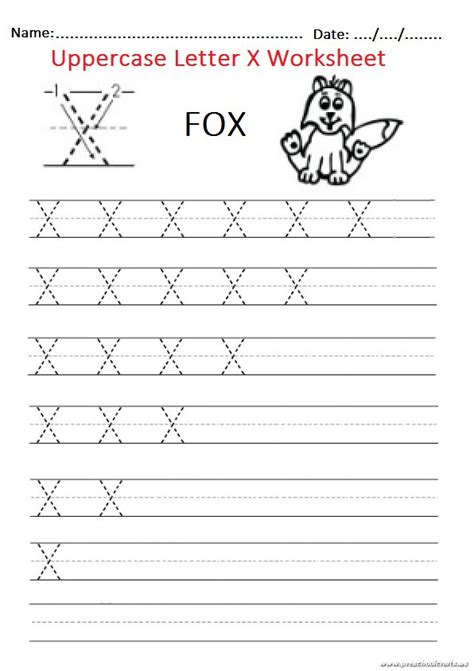 Tracing The Letter X Worksheet | Letter Tracing Worksheets 