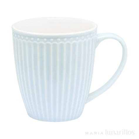 Taza De Cer Mica Con Asa Mug Alice Pale Blue Greengate Blue