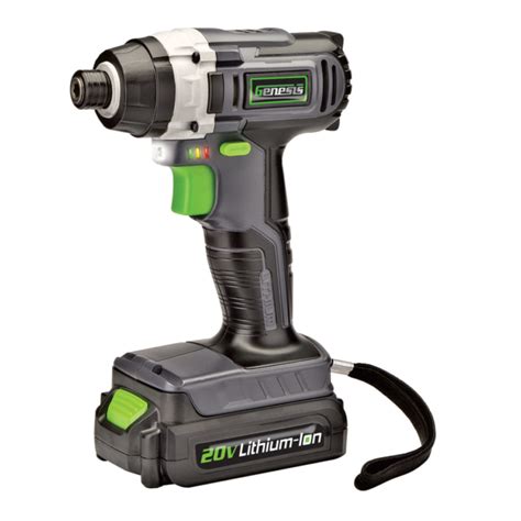 20v Lithium Ion Impact Driver Genesis Power Tools