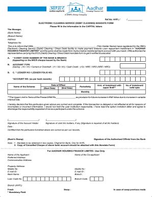 Fillable Online Ecs Blank Mandate Form Fax Email Print Pdffiller