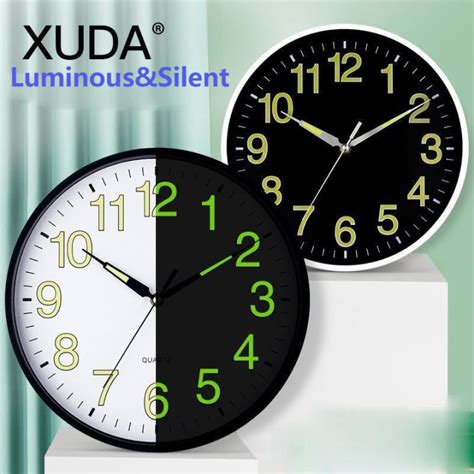 12 Inch Glow In The Dark Silent Clock Wall Clock Luminous Wall Clock