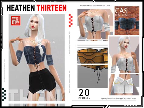 Off Shoulder Denim Laced Up Crop Top The Sims Create A Sim Curseforge