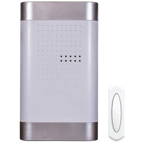 Hampton Bay Wireless Battery Operated Door Bell Kit In White With Nickel Trim Hb 7314 00