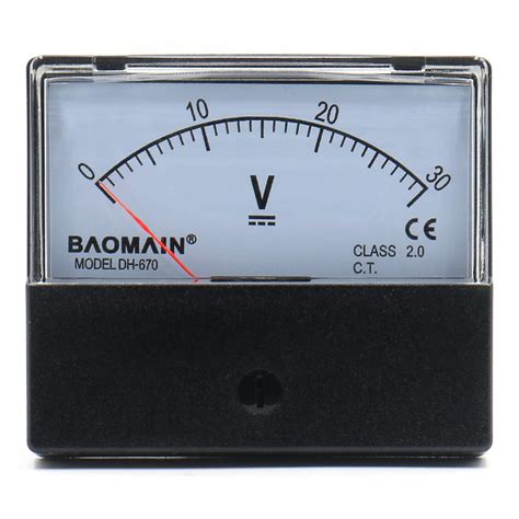 Baomain Voltmeter Dh 670 Dc 0 30v Rectangular Class 2 0 Analog Panel Volt Voltage Meter Amazon