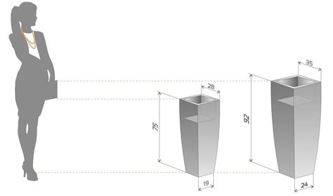 Wysoka donica podświetlna Juno 74cm