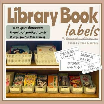 Library Book Labels by ElementaryWithMsGreen | TPT