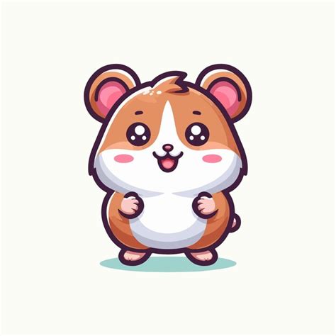 Hamster Cute Cartoon Character Design Vector Mascot Concept Premium