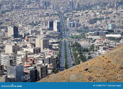 Karaj Iranian City Urban Skyline Aerial View Editorial Photography ...