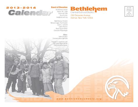 Bethlehem Central School District Calendars – Delmar, NY