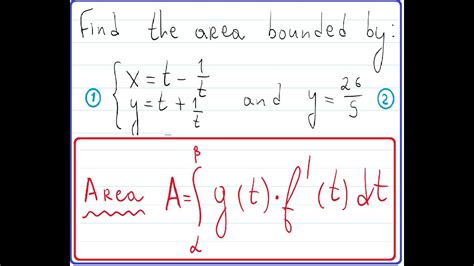 92 Hw12 Parametric Equations Area Between Curves Youtube