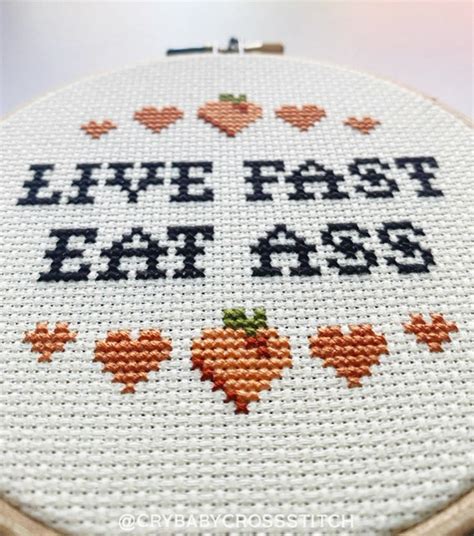 Eat My Ass Embroidery Art Collectibles Fiber Arts Etna Pe