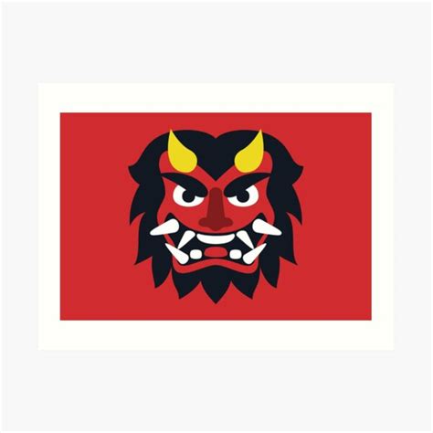 Japanese Ogre Mask Emoji Funny And Cute Art Print For Sale By Torch