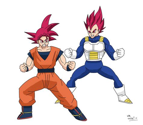 Goku and Vegeta super saiyan god - Dragon Ball by MrNoski on DeviantArt