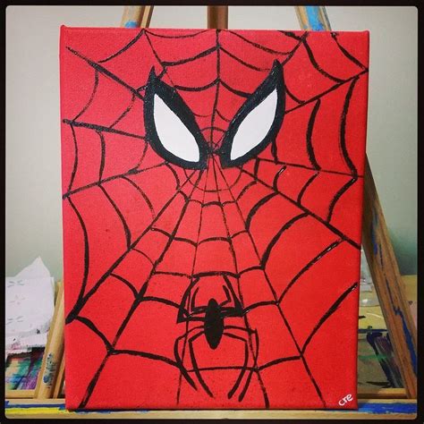 Minimalist Spiderman Spiderman Painting Spiderman Spiderman Canvas