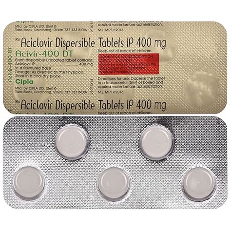 Acivir 400 DT Strip Of 5 Tablets Amazon In Health Personal Care