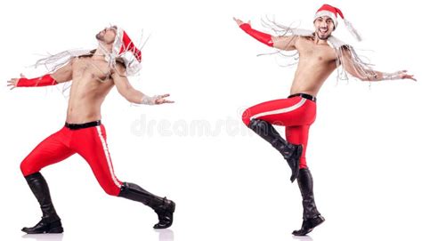 The Dancing Naked Santa Isolated On White Stock Photo Image Of Performance Ballet