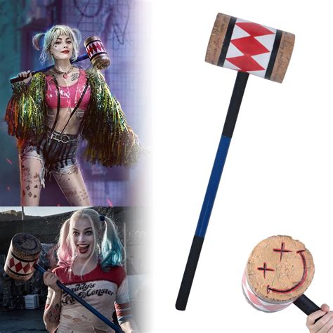 Birds Of Prey Cosplay Harley Quinn Mallet Hammer Smile Face Suicide