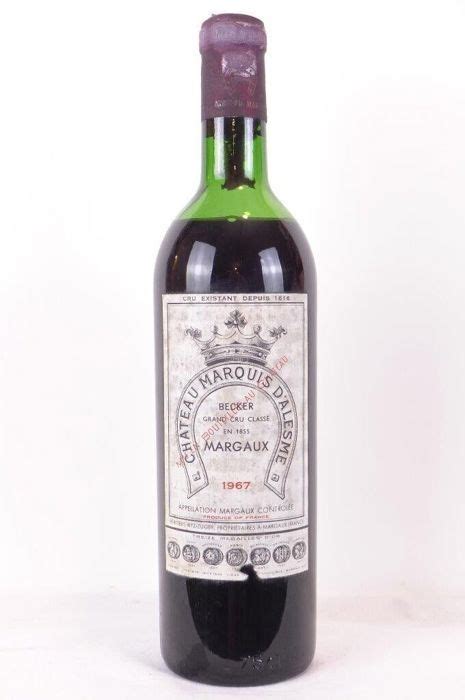 Margaux château marquis d alesme becker grand cru classé rouge 1967