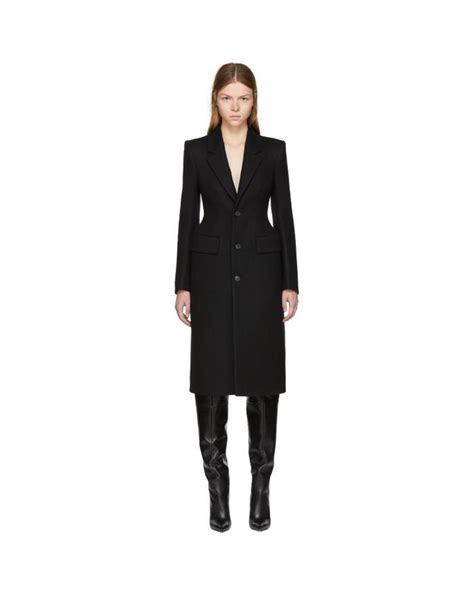 Balenciaga Black Hourglass Coat Lyst