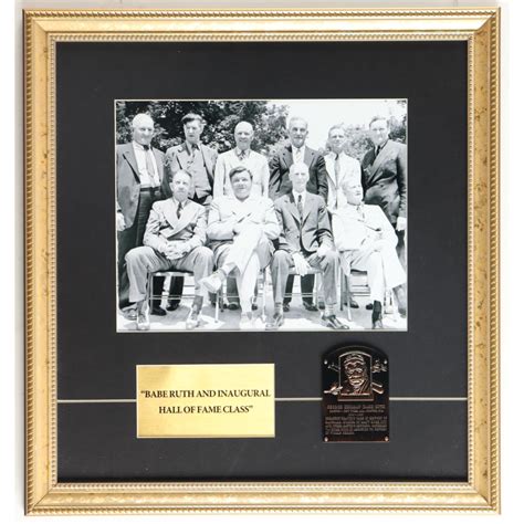Babe Ruth Inaugural Hall Of Fame Class Custom Framed Photo Display With Babe Ruth Hall Of Fame
