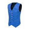 Brocade Men S Vest Waistcoat Gothic Steampunk Royal Blue Vest Victorian