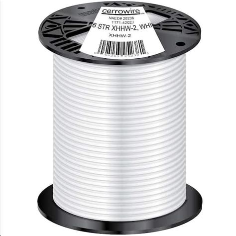 Cerrowire 500 Ft 6 Gauge White Stranded Copper THHN Wire 1171 4202J