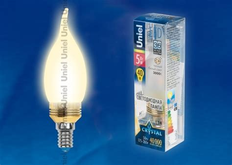 Лампа светодиодная (10060) E14 5W 3000K свеча на ветру матовая LED ...