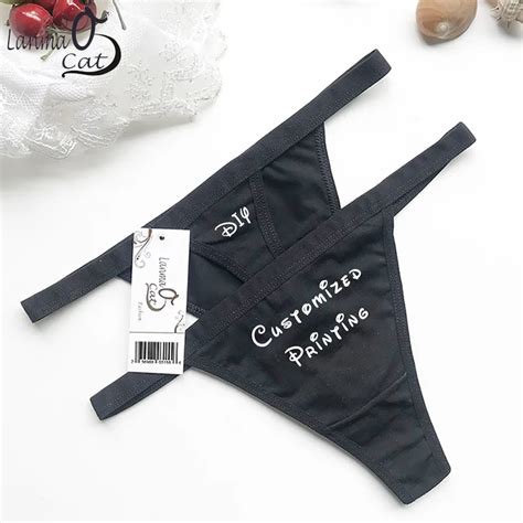 2pcslot Sexy Diy Women Cotton Thongs Underwear Custom Printing Logo Brand G String Panties