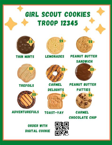 Girl Scout Cookie 2024 Abc Baker Editable Printable Canva Seller Kit Menu Thank You Note Order