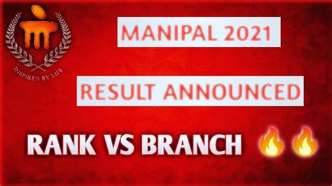 Manipal Rank Vs Branch Manipal Rank Vs Branch 2021 Manipal