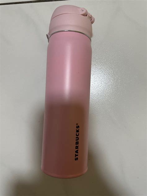 Starbucks Pink Flowers Water Bottle Furniture Home Living