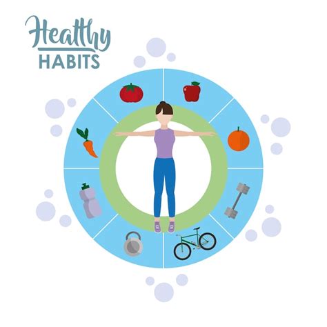 Premium Vector Healthy Habits Lifestyle Cartoon Concept