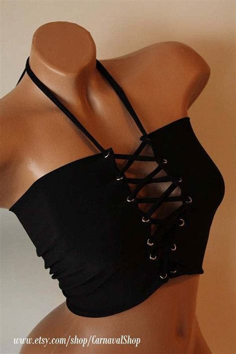 Lace Up Bikini Bustier Bandeau Women Girl Swimwear Strapless Swimsuit Festival Top Bathing Suit