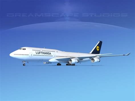 Boeing 747-8I Lufthansa 3D model rigged | CGTrader