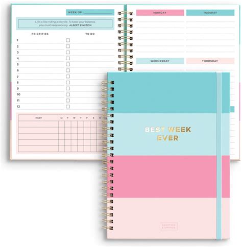 Amazon Weekly Planner Spiral Bound Notebook A Undated Planner