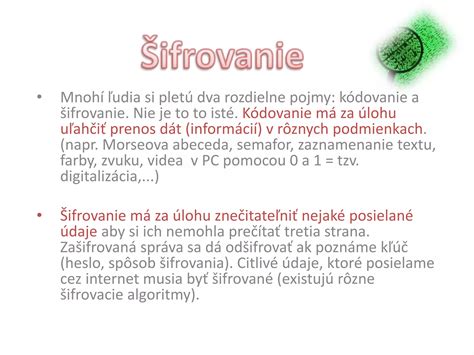 Sifrovanie A Kodovanie PPT